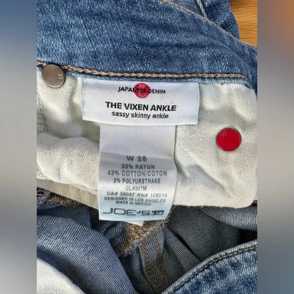 EUC Joe’s Jeans THE VIXEN ANKLE Japanese Denim size 25 - Picture 3 of 6